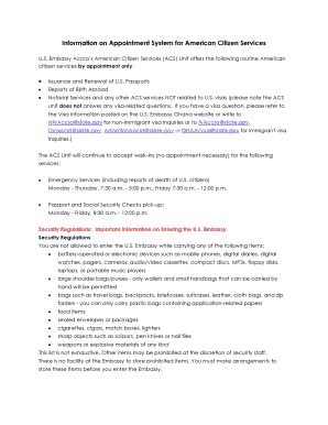 Appointment System for American Citizen Services.